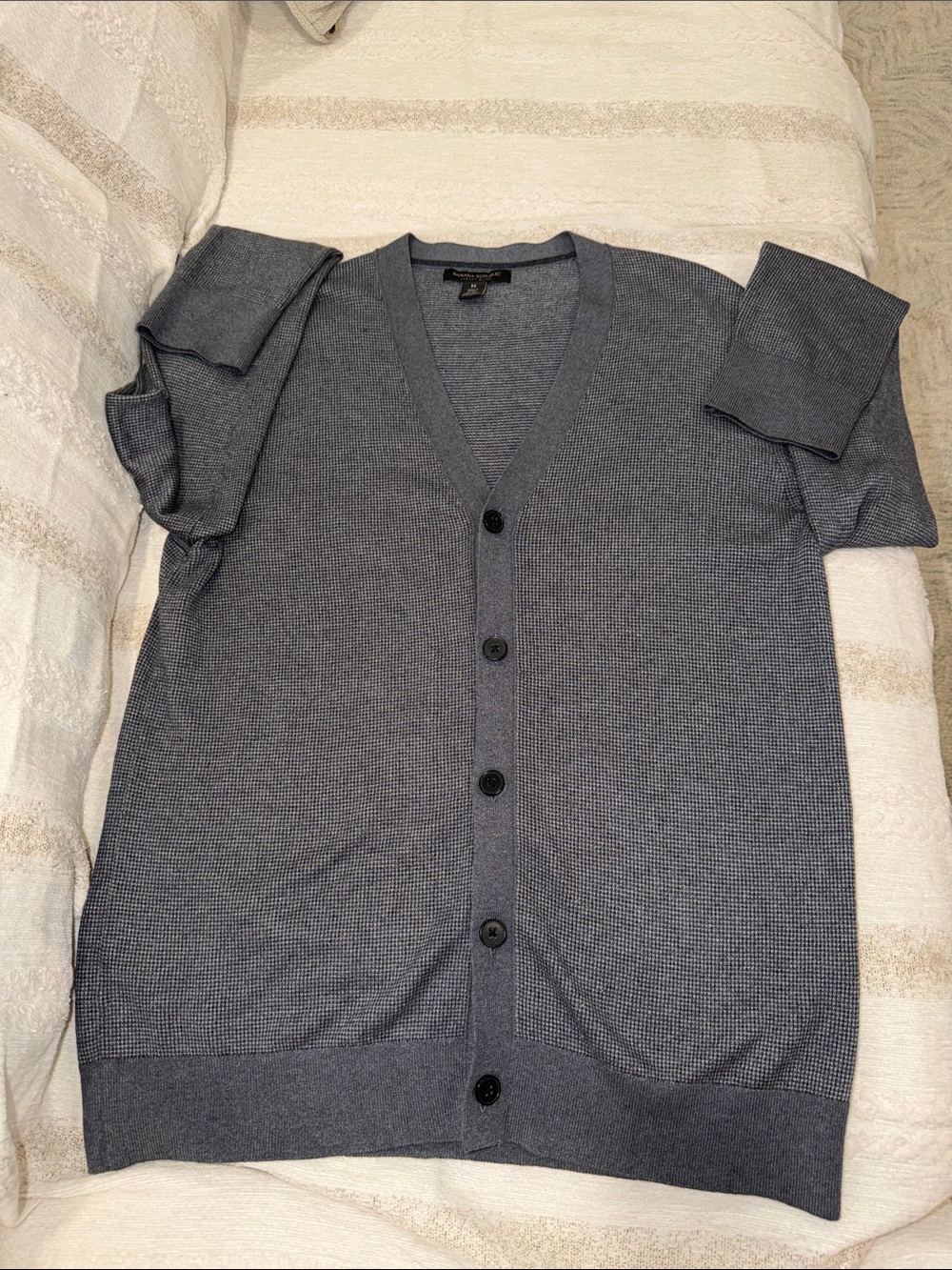 Banana Republic Men's Gray V-Neck Button Cardigan
